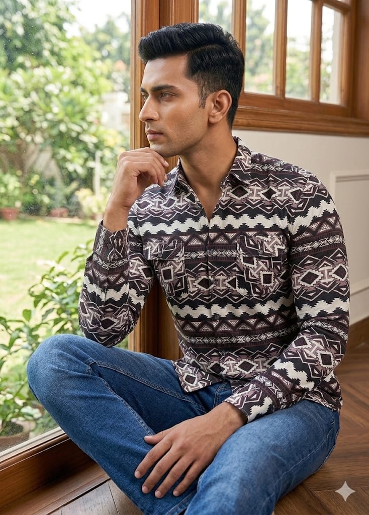 Full sleeve print shirt