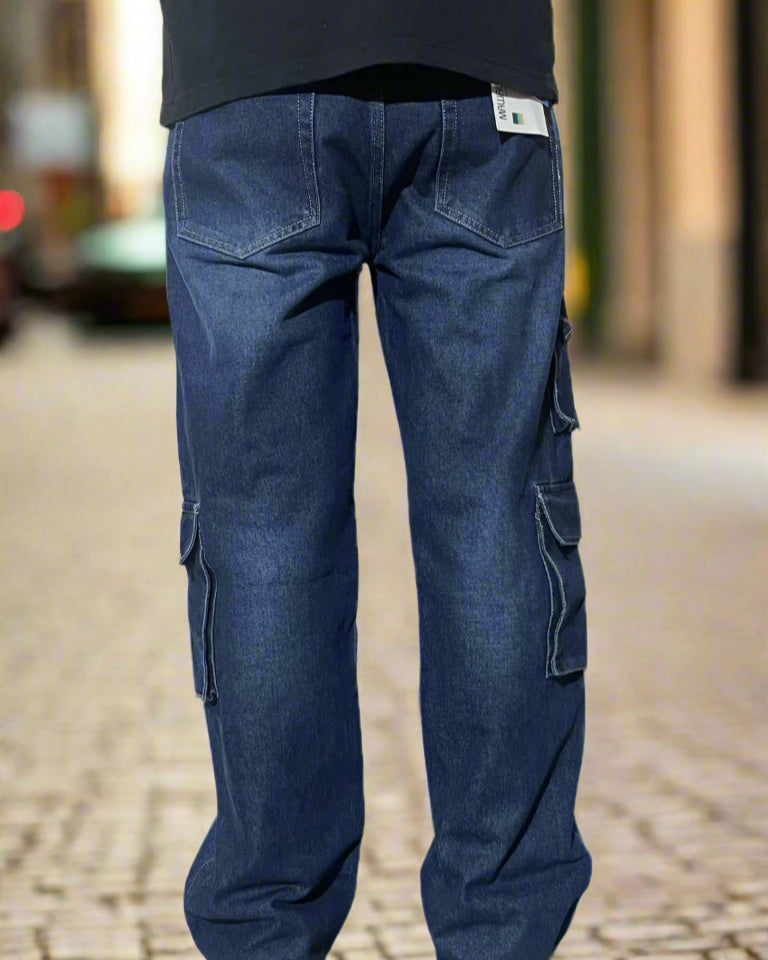 Dark blue straight jeans
