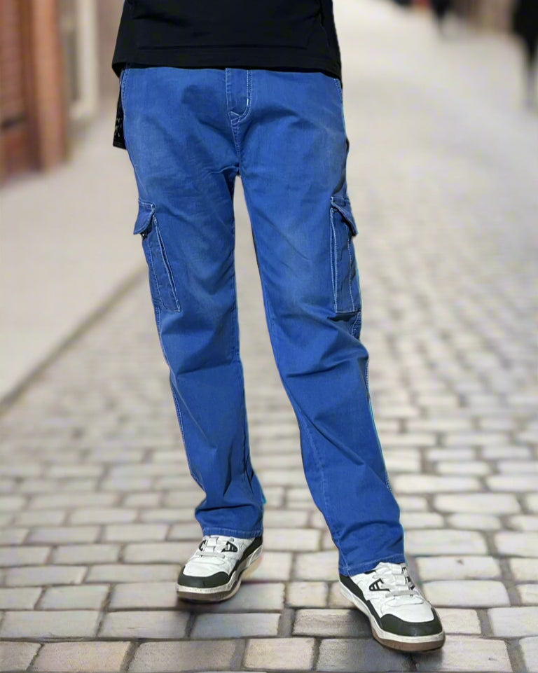 Sky blue colour straight jeans