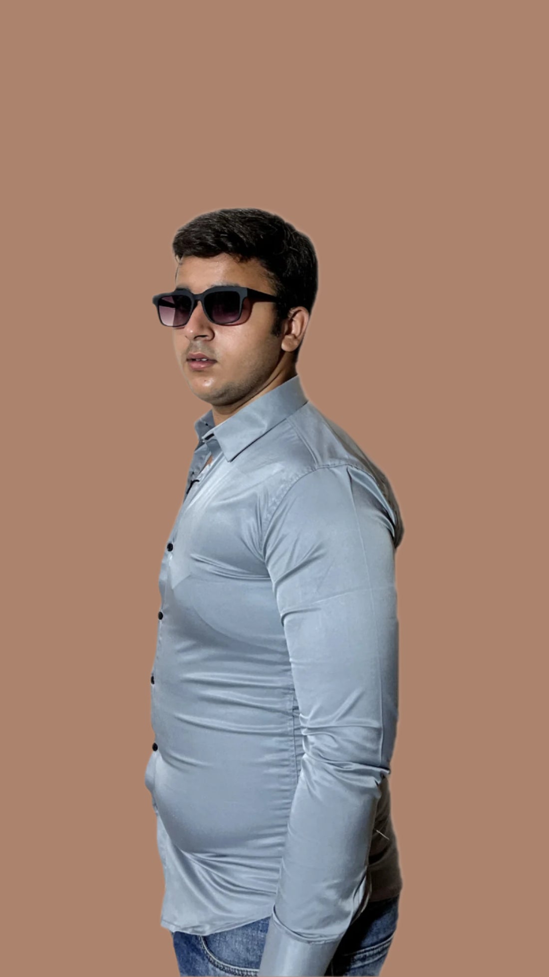Full sleeve dark grey shirt